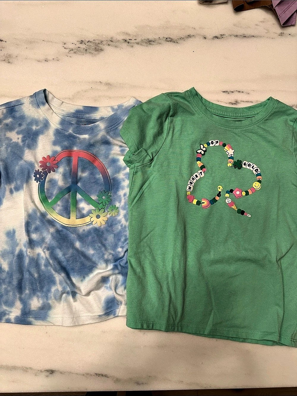 Cat & Jack Girls Tie-Dye & Graphic Tees Size XS (4/5) Like New